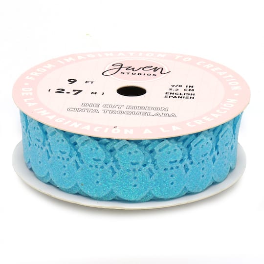 Gwen Studios 7/8" x 3yd. Die Cut Snowman Winter Holiday Ribbon